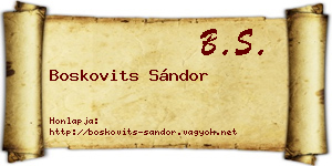 Boskovits Sándor névjegykártya